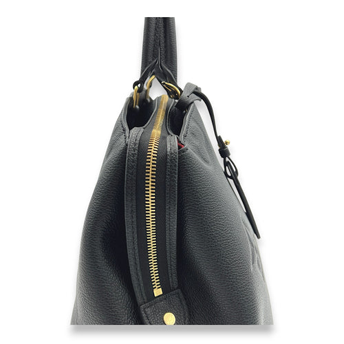 Grand Palais MM Black Top Handle Bag in Monogram Empreinte Leather, Gold hardware