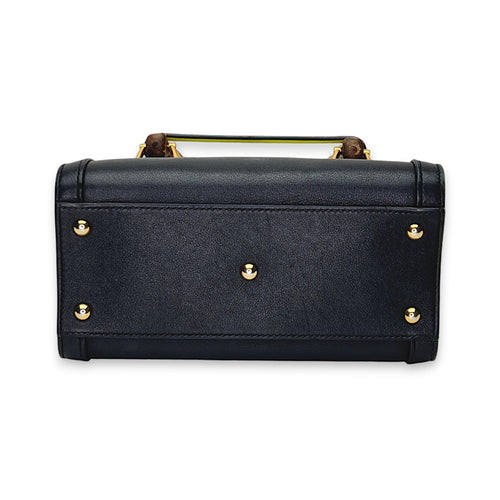 Bamboo Diana mini Black Crossbody Bag in Calfskin, Gold hardware