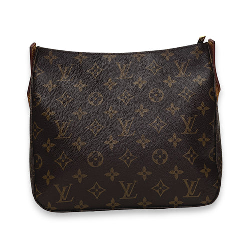 Louis Vuitton Monogram Looping MM Brown Shoulder Bag in Monogram Coated Canvas, Gold hardware