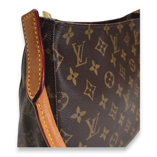 Louis Vuitton Monogram Looping MM Brown Shoulder Bag in Monogram Coated Canvas, Gold hardware