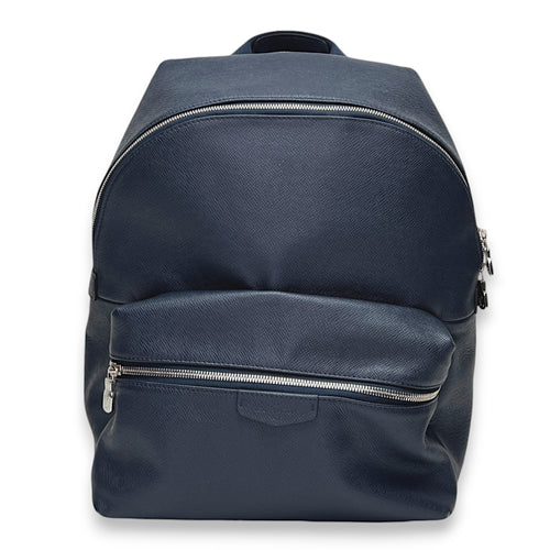 Discovery PM Navy Backpack in Calfskin, Silver hardware