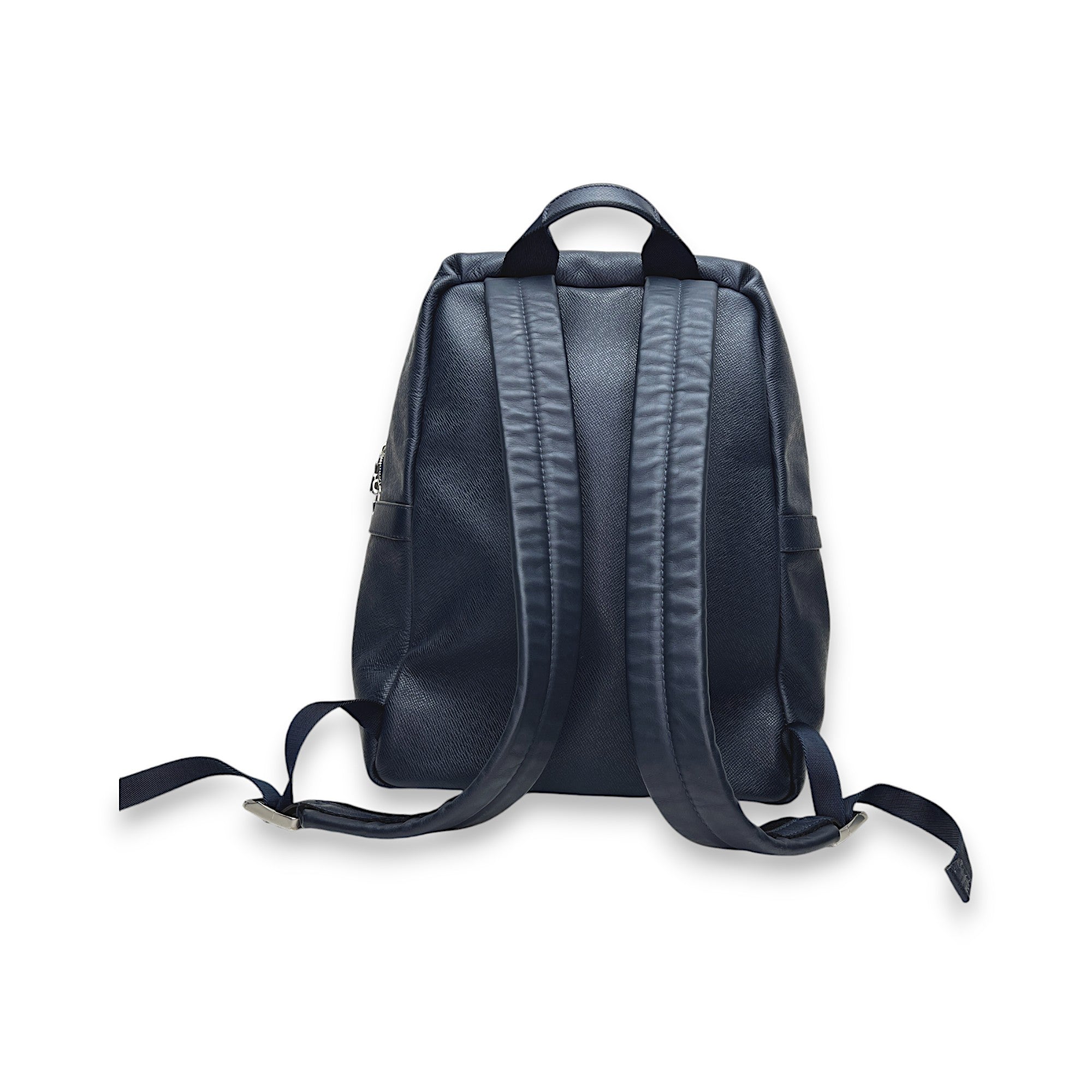 Discovery PM Navy Backpack in Calfskin, Silver hardware