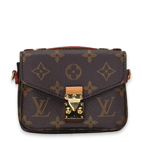 Metis Micro Coin purse in Monogram coated canvas, Gold Hardware