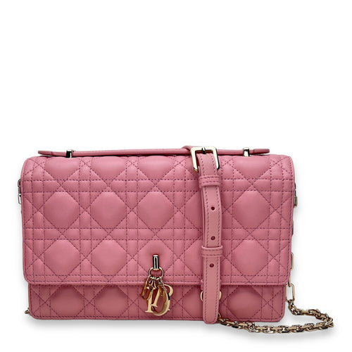 My Dior Pink Top Handle Bag in Lambskin, Light Gold hardware