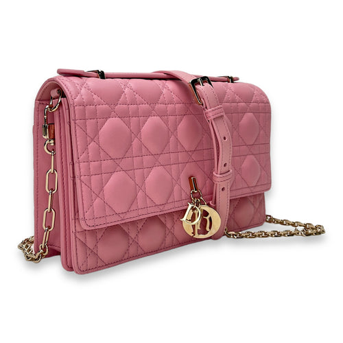 My Dior Pink Top Handle Bag in Lambskin, Light Gold hardware