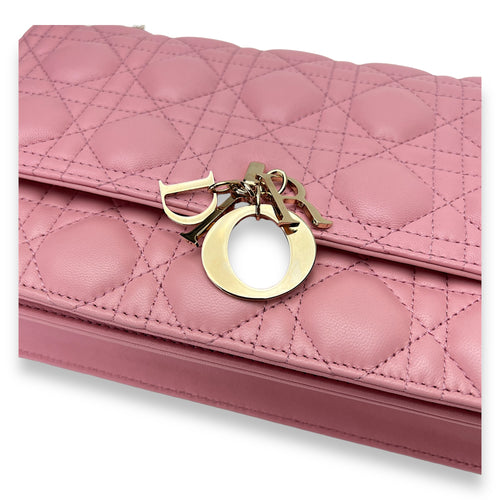 My Dior Pink Top Handle Bag in Lambskin, Light Gold hardware