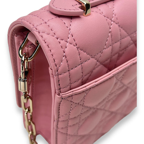 My Dior Pink Top Handle Bag in Lambskin, Light Gold hardware