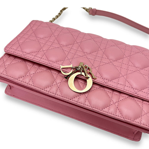 My Dior Pink Top Handle Bag in Lambskin, Light Gold hardware