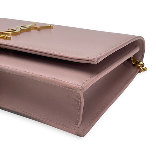 Kate Tassel Pink Wallet on Chain in Calfskin, Gold hardware