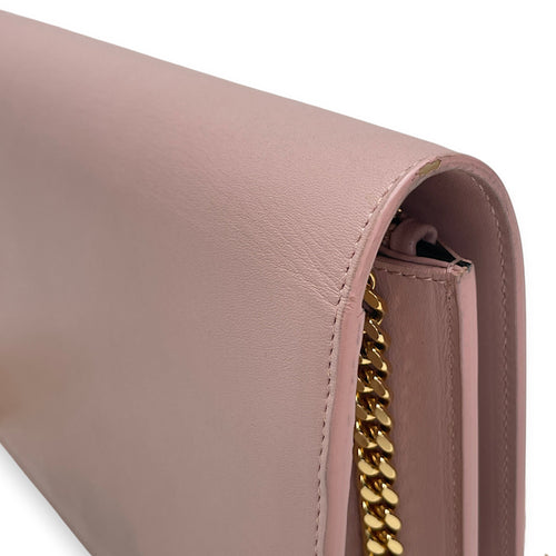 Kate Tassel Pink Wallet on Chain in Calfskin, Gold hardware