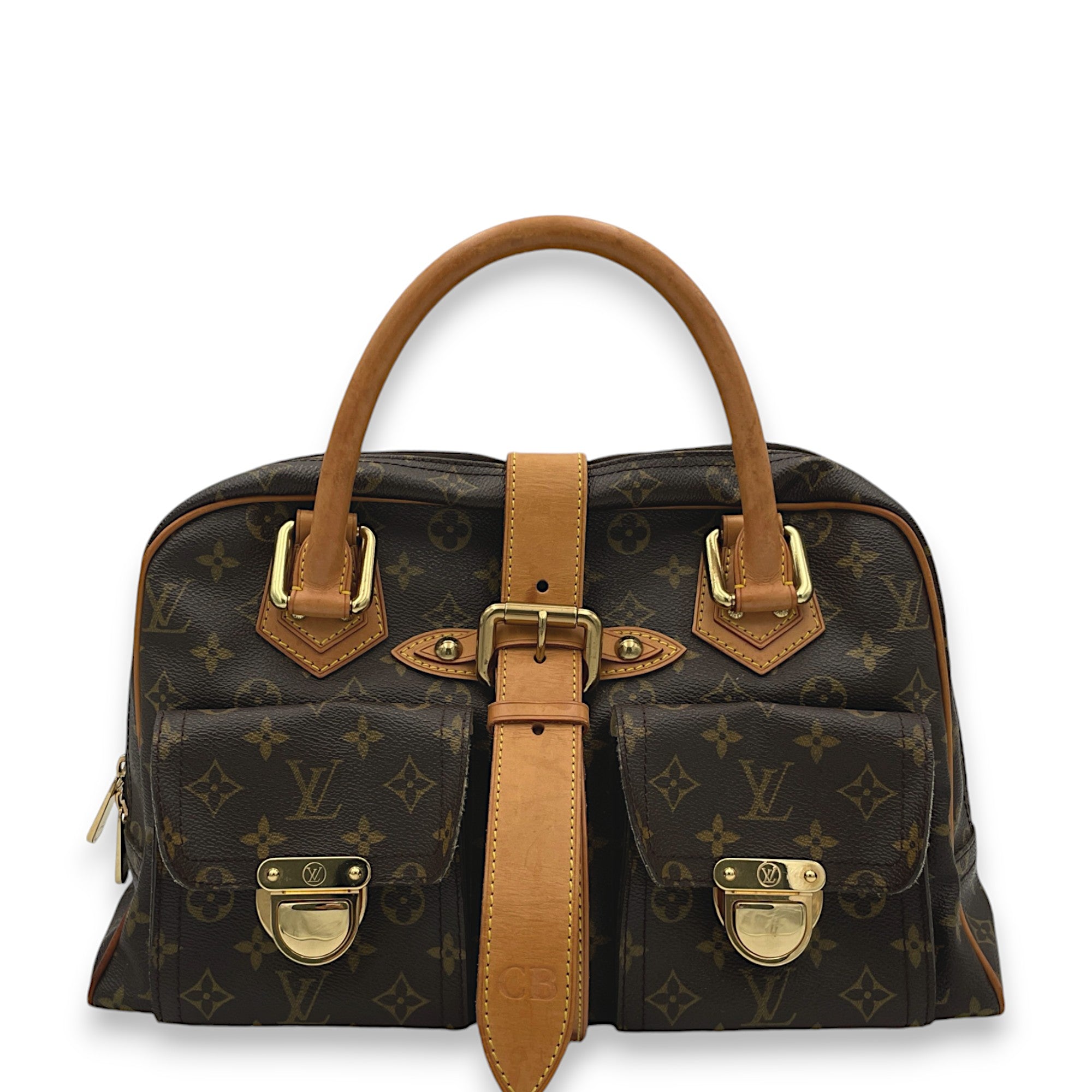 Monogram Manhattan MM Top handle bag in Coated canvas, Gold Hardware