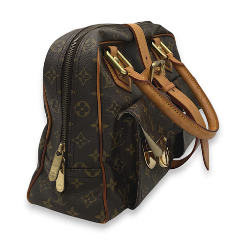 Monogram Manhattan MM Top handle bag in Coated canvas, Gold Hardware