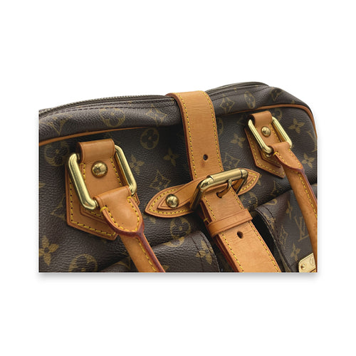 Monogram Manhattan MM Top handle bag in Coated canvas, Gold Hardware