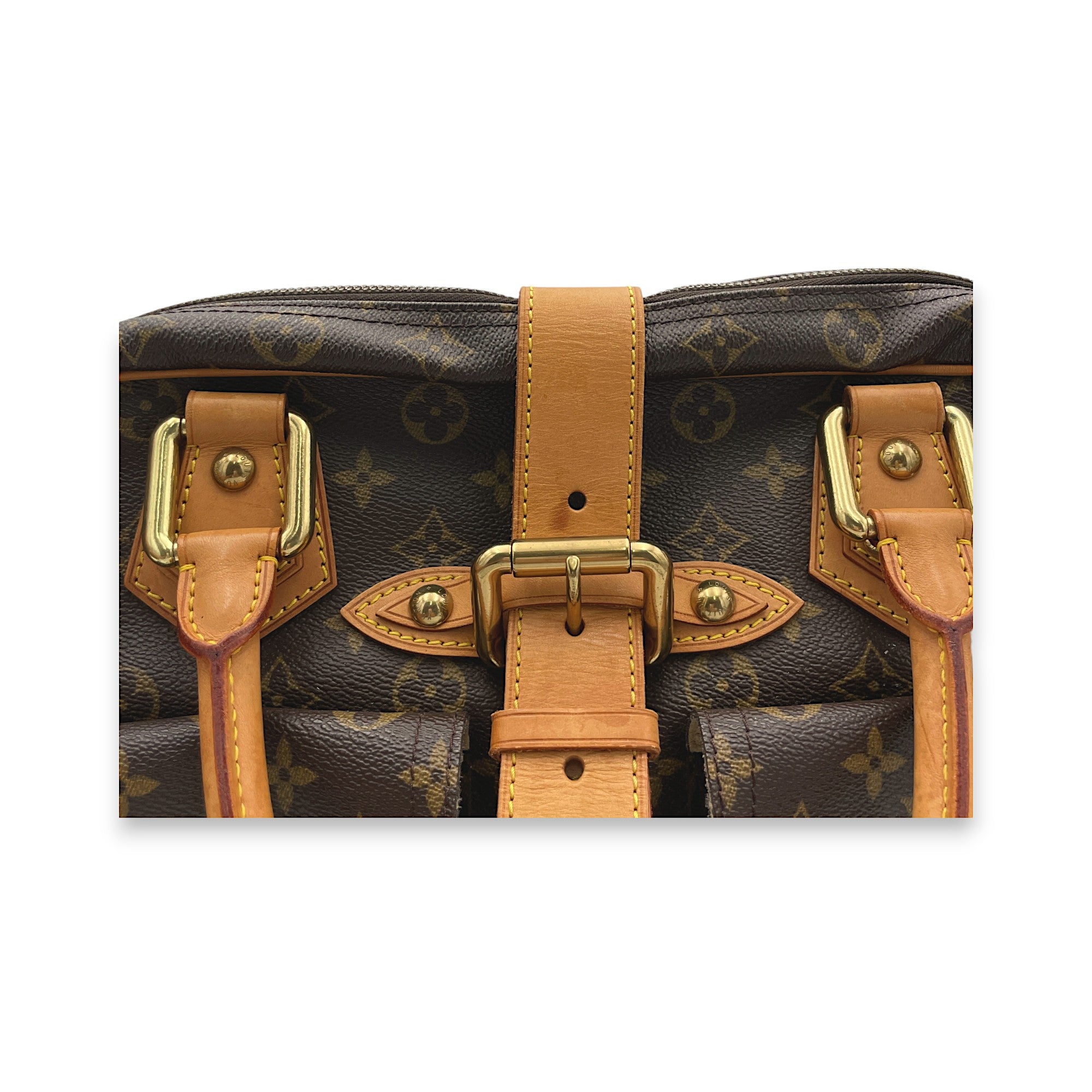 Monogram Manhattan MM Top handle bag in Coated canvas, Gold Hardware