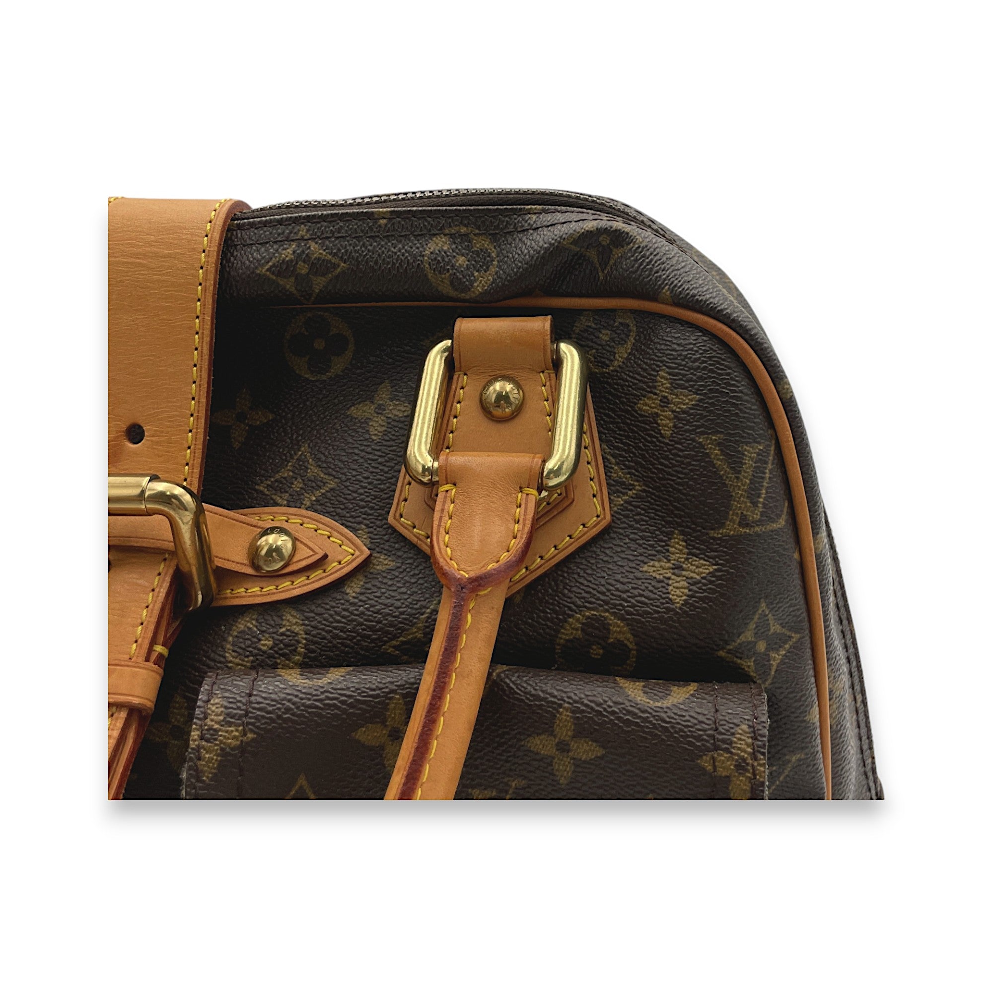 Monogram Manhattan MM Top handle bag in Coated canvas, Gold Hardware