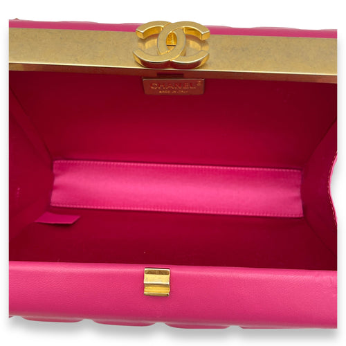 Choco Bar Pink Vanity Bag in Lambskin, Gold hardware