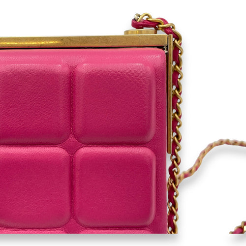 Choco Bar Pink Vanity Bag in Lambskin, Gold hardware