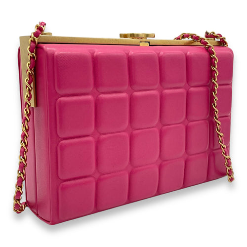 Choco Bar Pink Vanity Bag in Lambskin, Gold hardware