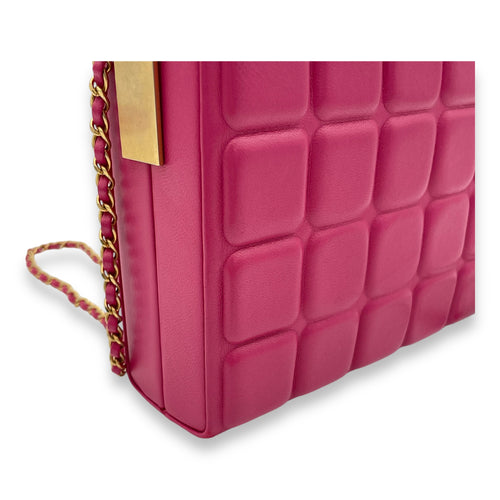 Choco Bar Pink Vanity Bag in Lambskin, Gold hardware