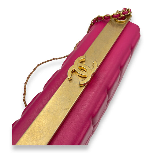 Choco Bar Pink Vanity Bag in Lambskin, Gold hardware