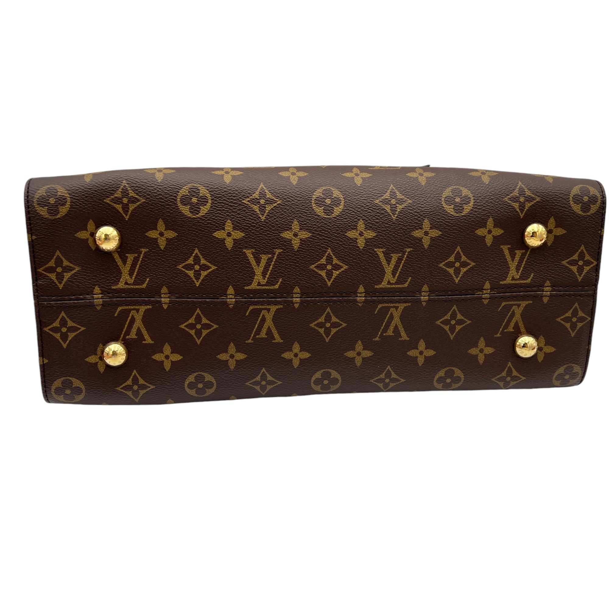 Tuileries Besace Brown Top Handle Bag in Monogram Coated Canvas, Gold hardware