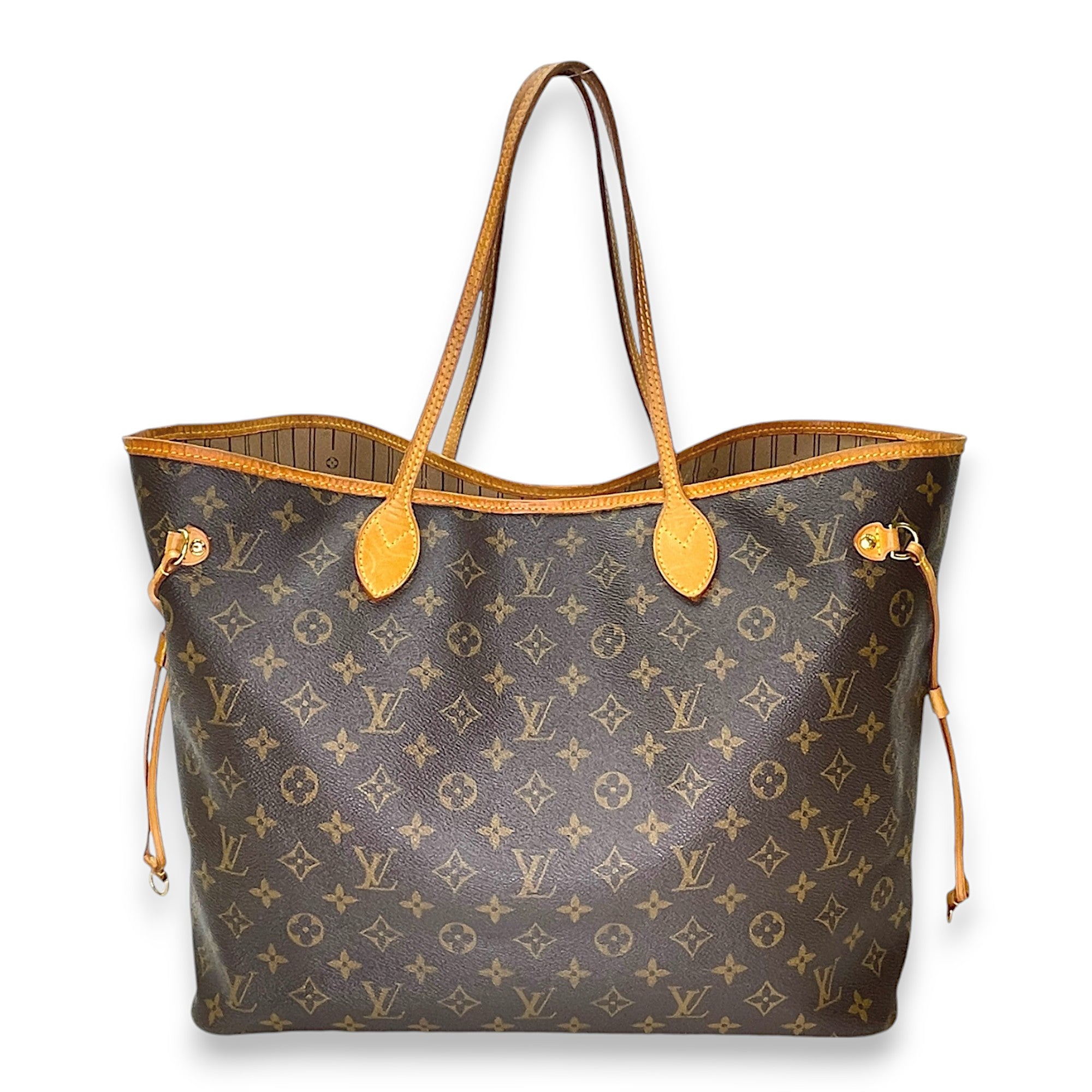 Neverfull GM Brown Tote Bag in Monogram Coated Canvas, Gold hardware