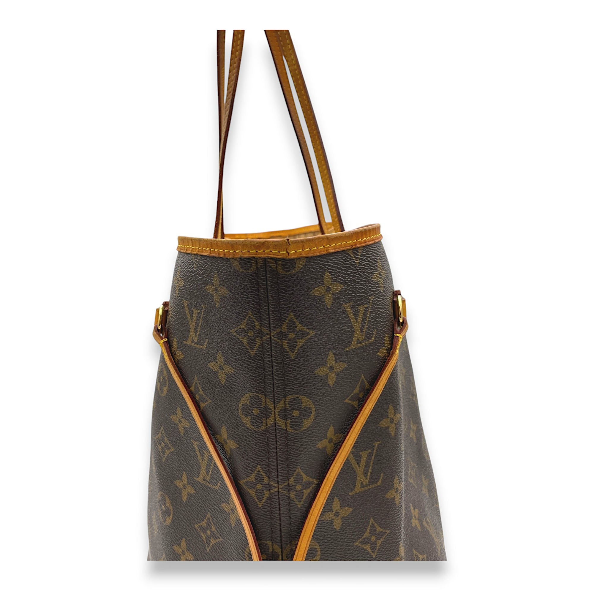 Neverfull GM Brown Tote Bag in Monogram Coated Canvas, Gold hardware