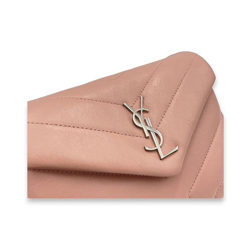 Loulou Toy Pink Crossbody Bag in Calfskin, Silver hardware