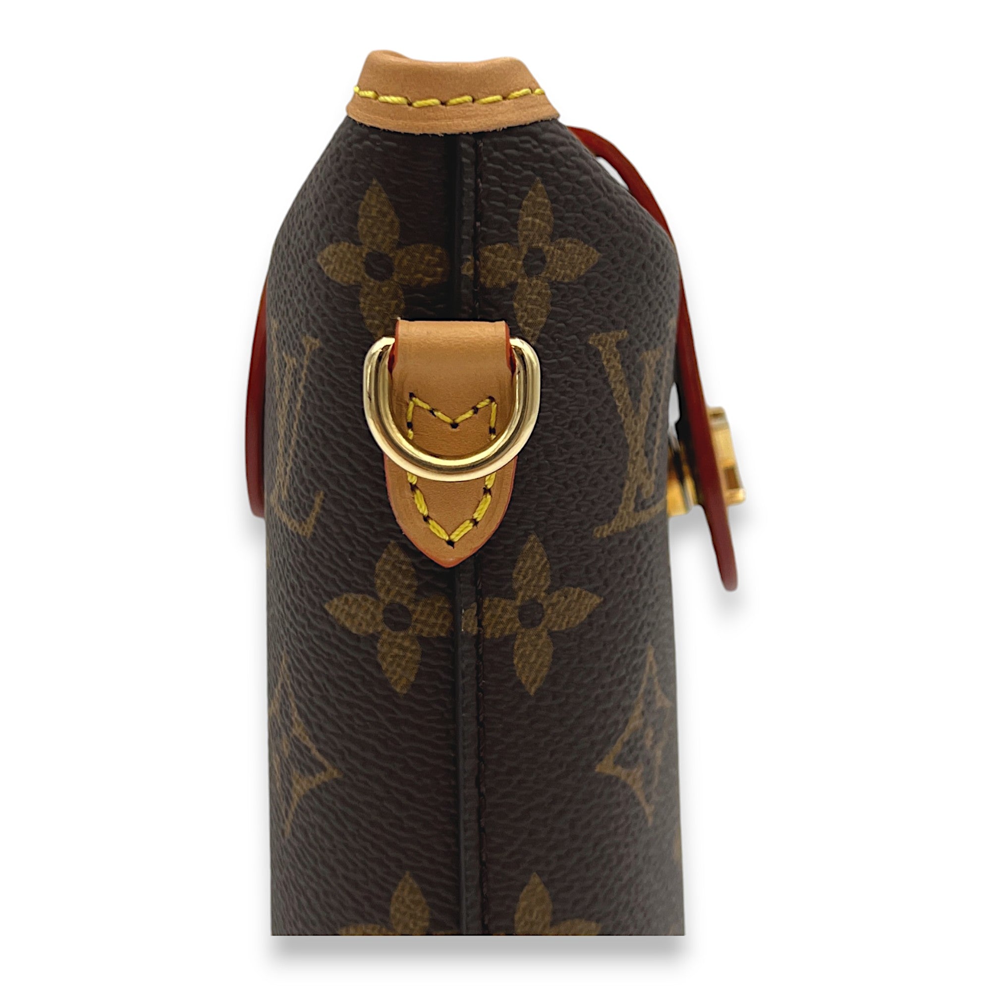 Fold Me Brown Crossbody Bag in Monogram Coated Canvas, Gold hardware