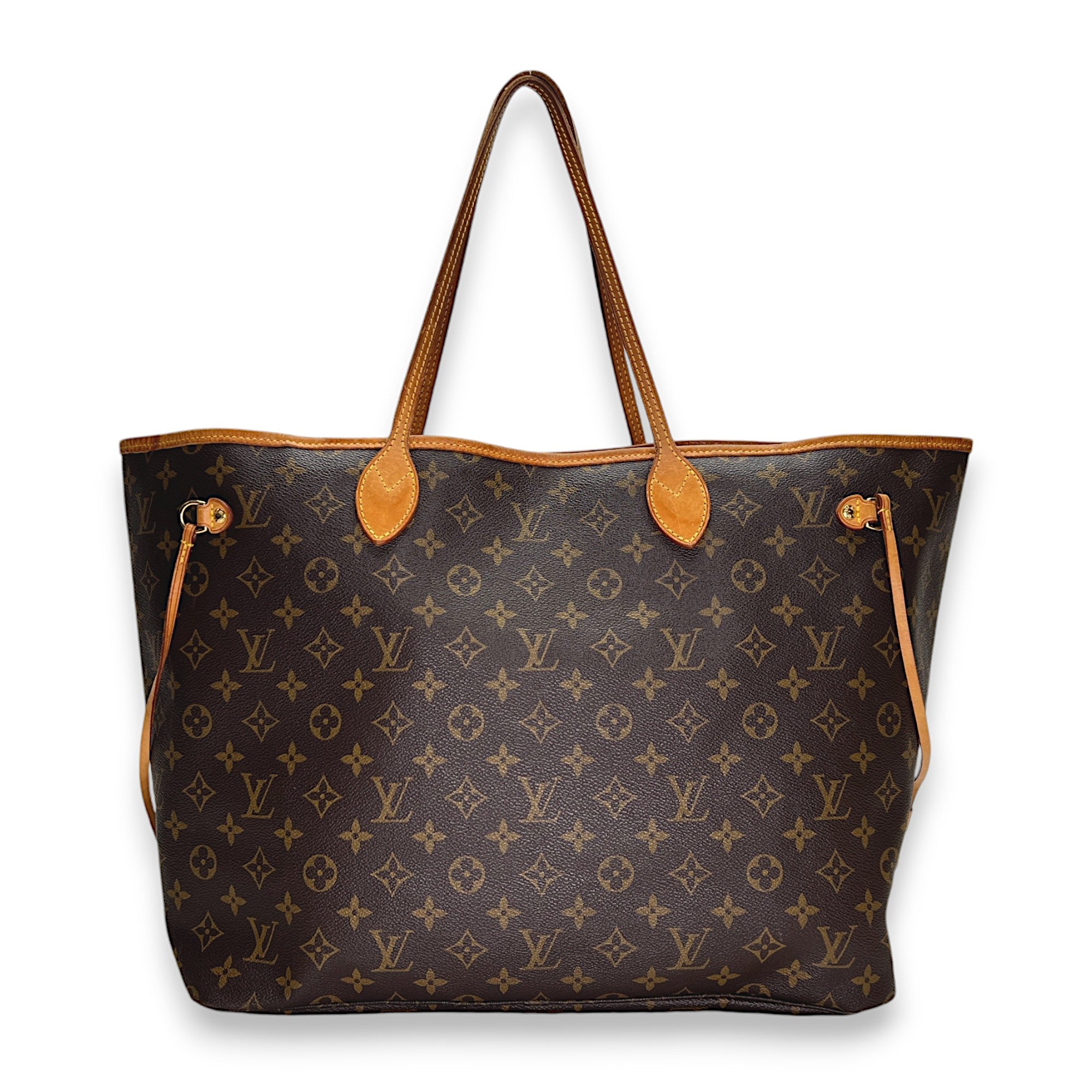 Neverfull GM Brown Tote Bag in Monogram Coated Canvas, Gold hardware