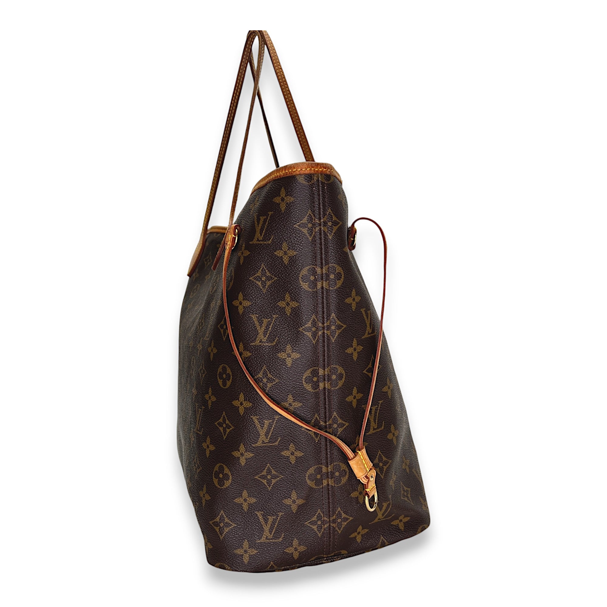 Neverfull GM Brown Tote Bag in Monogram Coated Canvas, Gold hardware