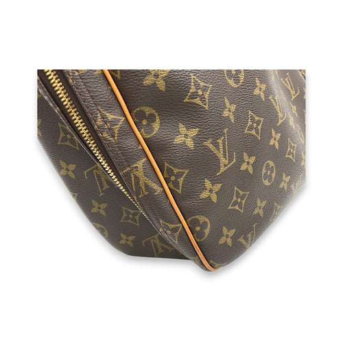 Excursion Brown Top Handle Bag in Monogram Coated Canvas, Gold hardware