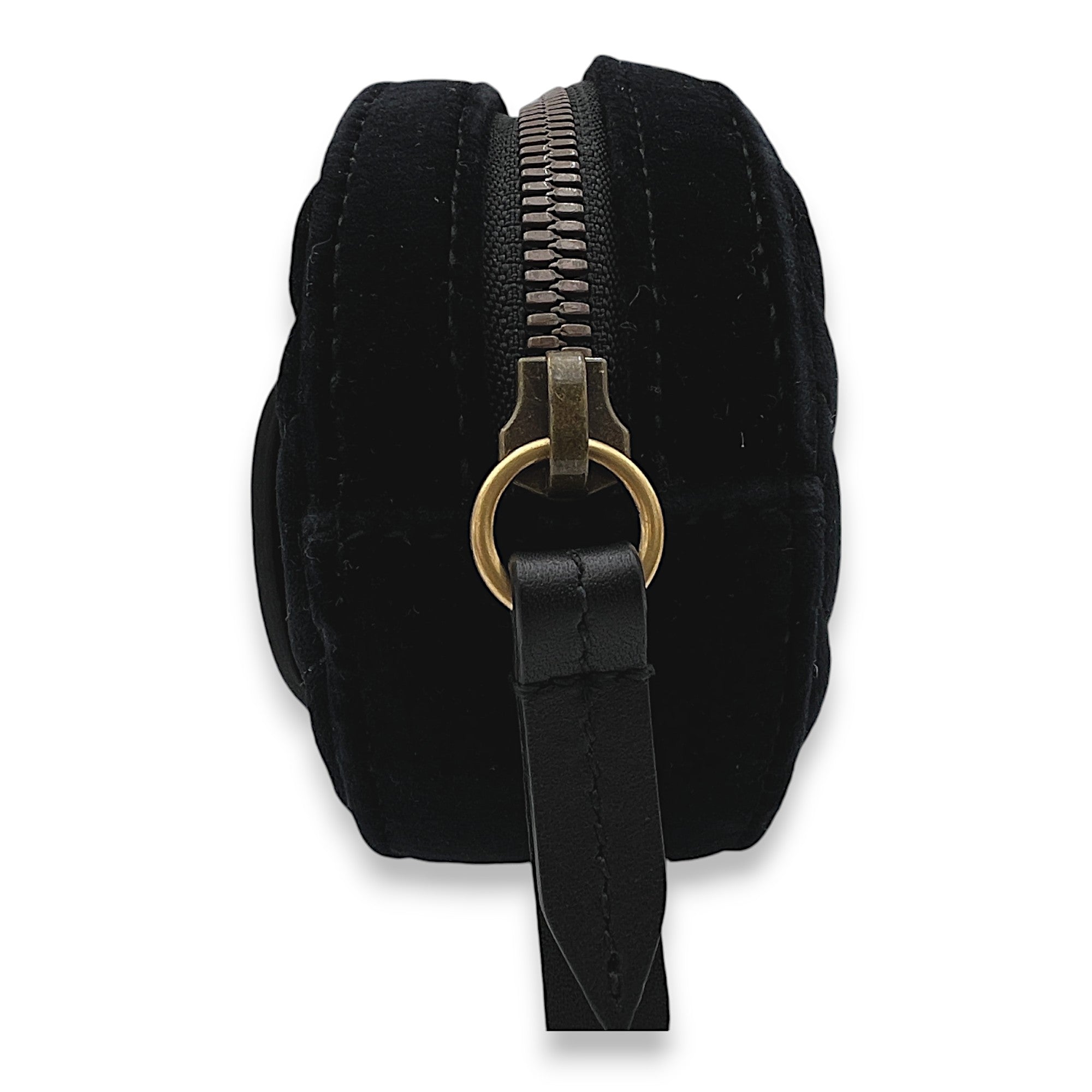 Marmont Black Belt Bag in Velvet, Gold hardware