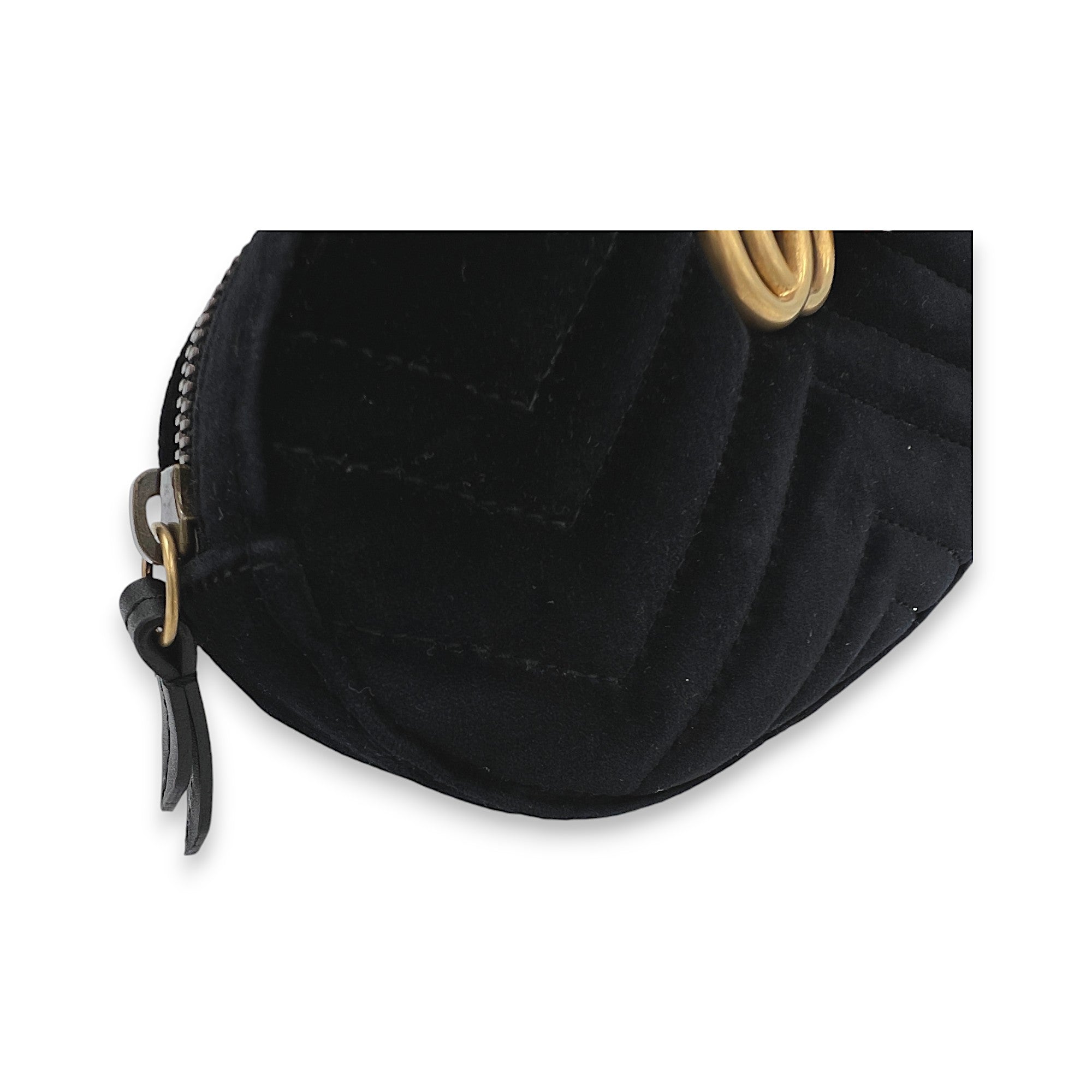 Gucci Marmont Black Belt Bag in Velvet, Gold hardware Singapore Gucci Marmont Black Belt Bag in Velvet, Gold hardware Singapore