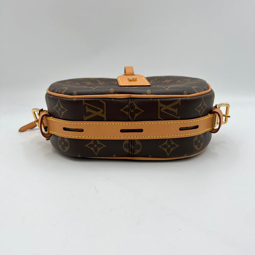 Boite a Chapeau MM Brown Crossbody Bag in Monogram Coated Canvas, Gold hardware