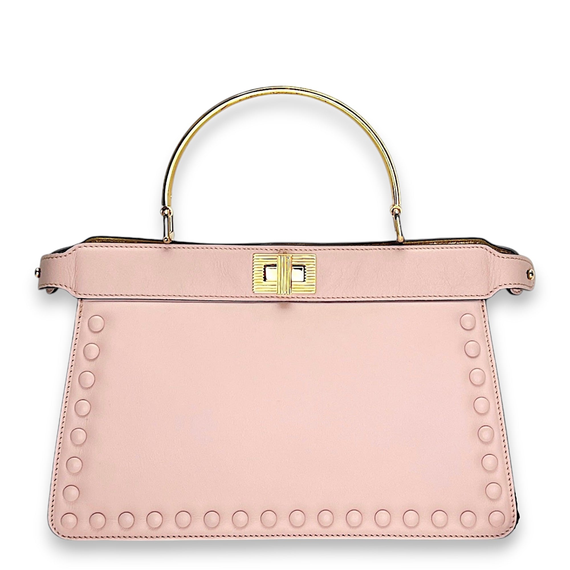 ISeeU Pink Top Handle Bag in Calfskin, Gold hardware