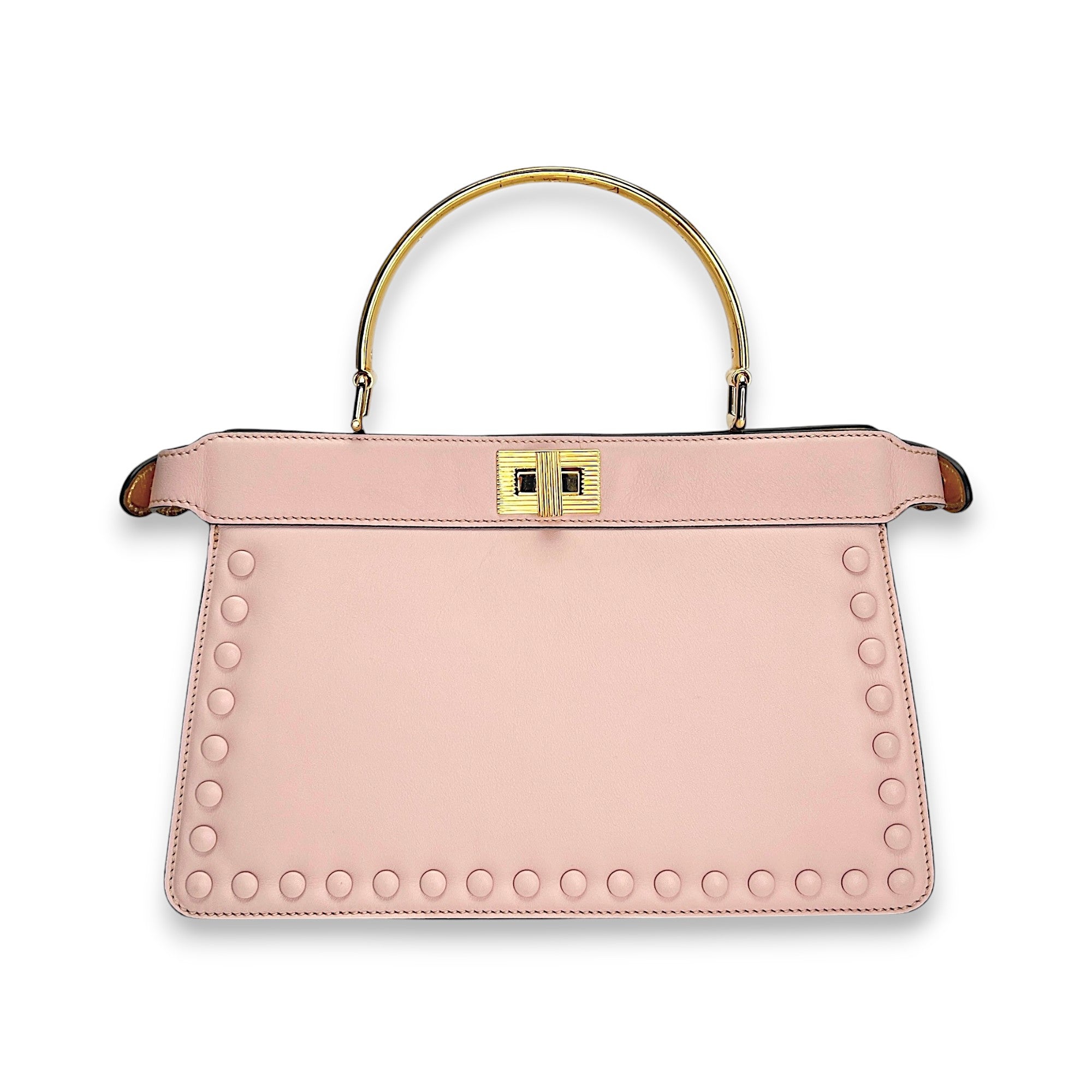 ISeeU Pink Top Handle Bag in Calfskin, Gold hardware