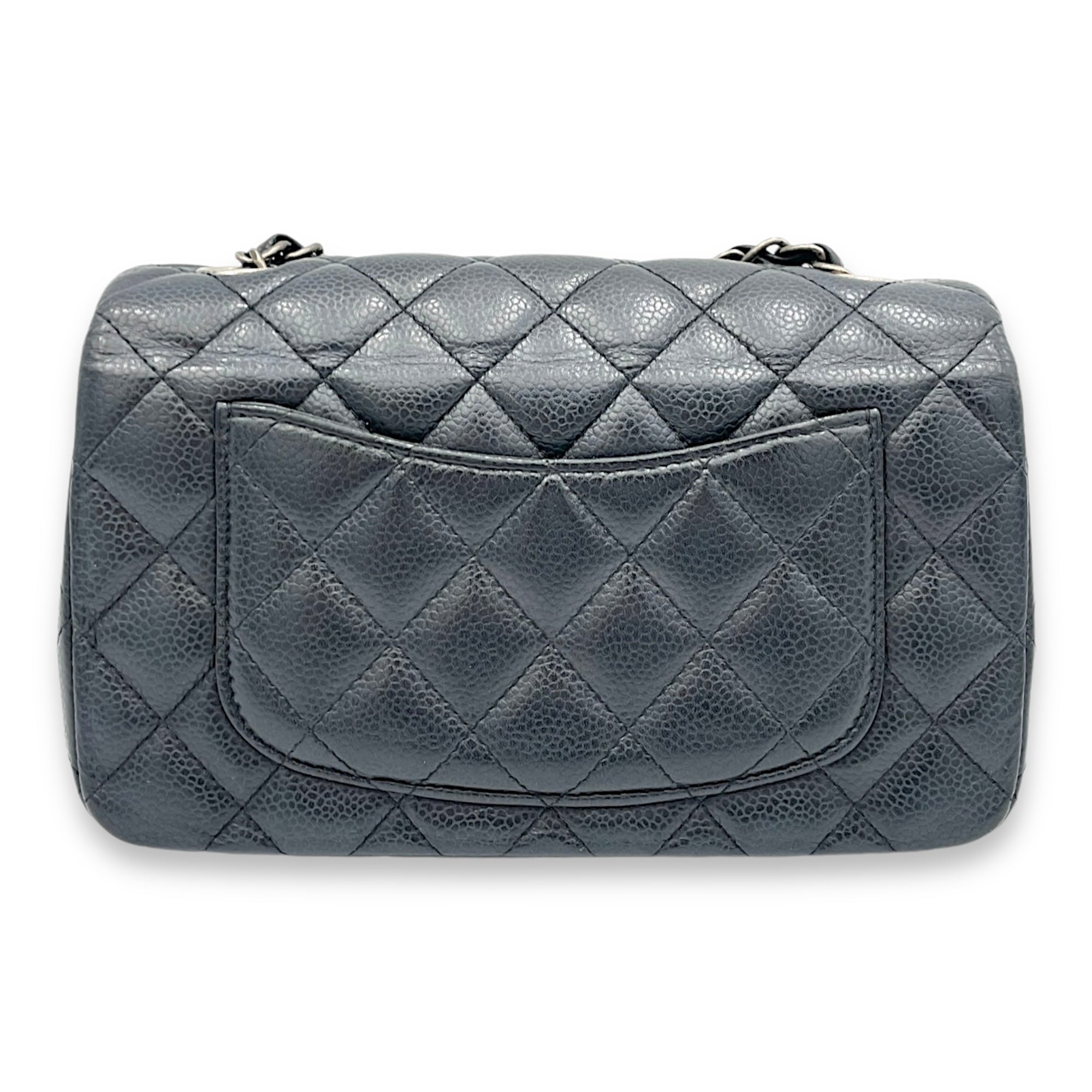 Classic Crossbody Bag Black in Caviar Leather, Silver hardware