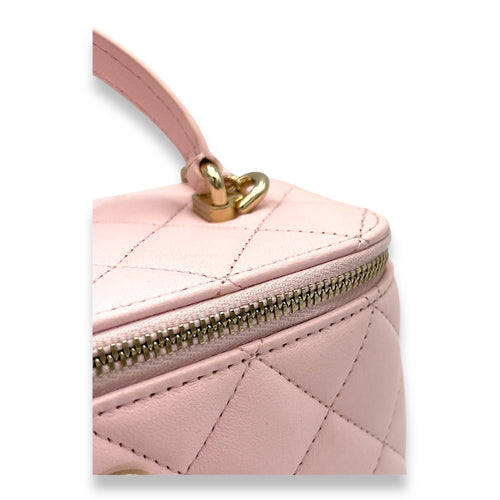 Classic Pink Vanity Bag in Lambskin, Light Gold hardware