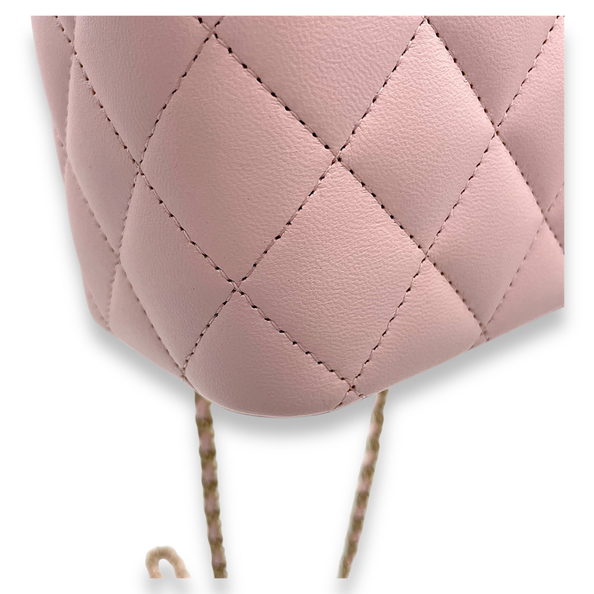 Classic Pink Vanity Bag in Lambskin, Light Gold hardware