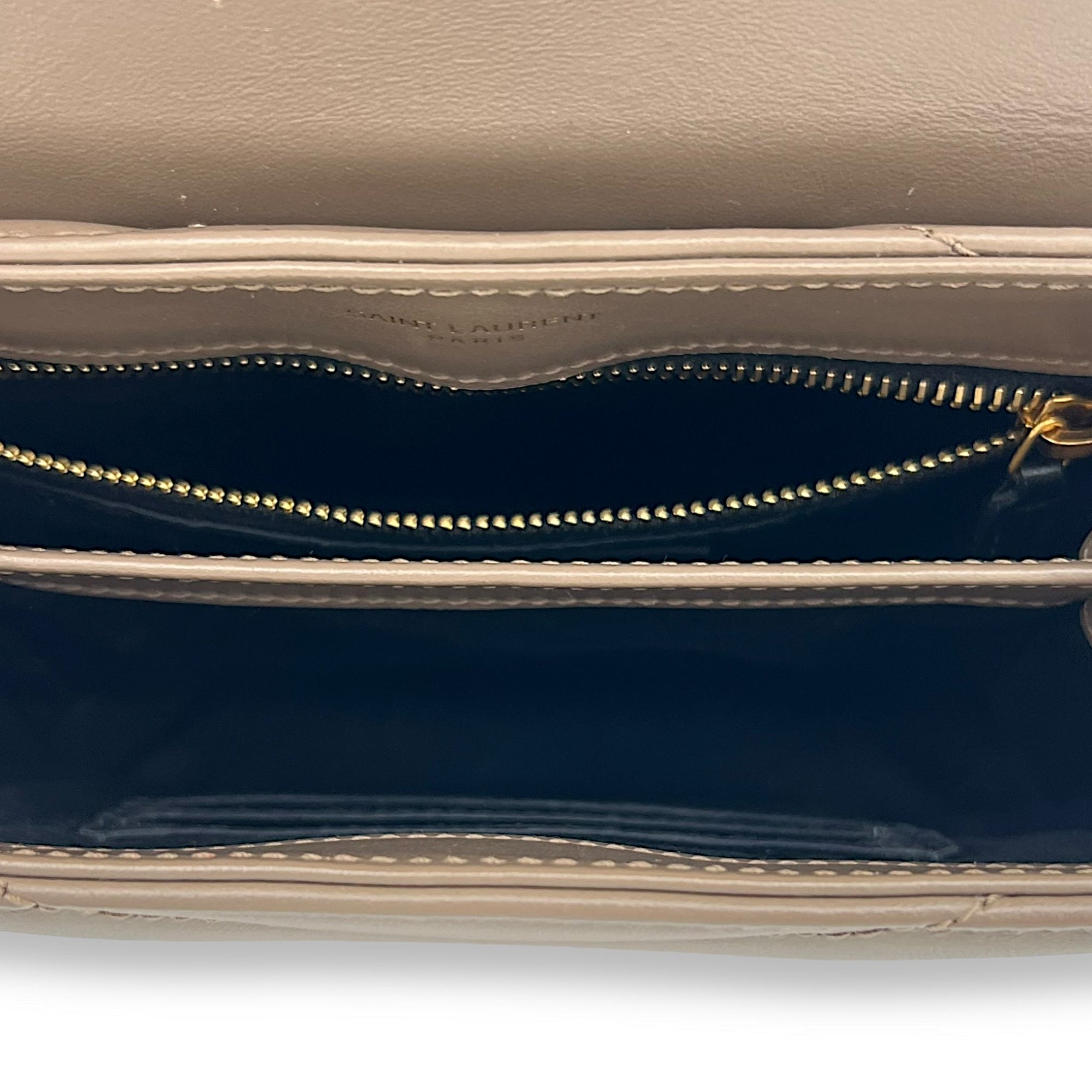 Loulou Toy Brown Crossbody Bag in Calfskin, Gold hardware