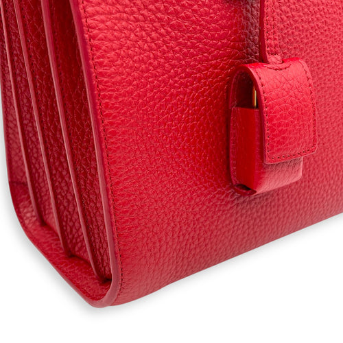 Sac de Jour Top Handle Bag Nano Red in Calfskin, Gold hardware