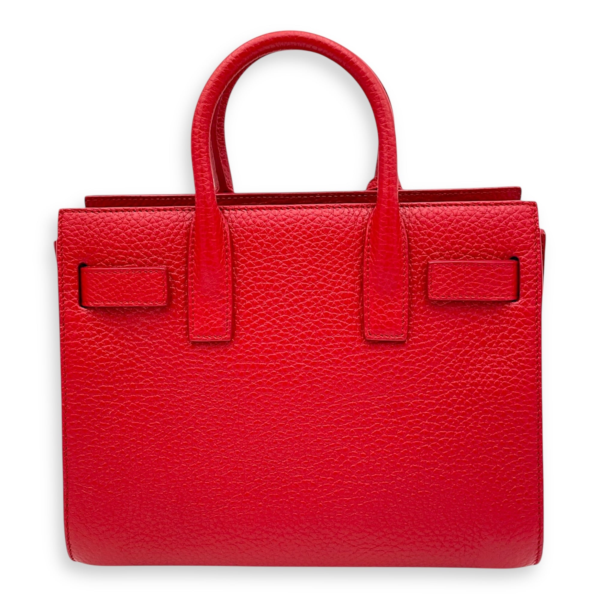 Sac de Jour Top Handle Bag Nano Red in Calfskin, Gold hardware