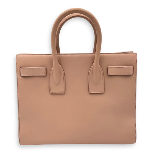 Sac de Jour Medium Pink Top Handle Bag in Calfskin, Gold hardware