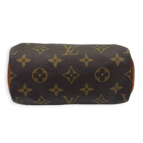 Speedy Crossbody Bag Brown in Monogram Coated Canvas, Gold hardware