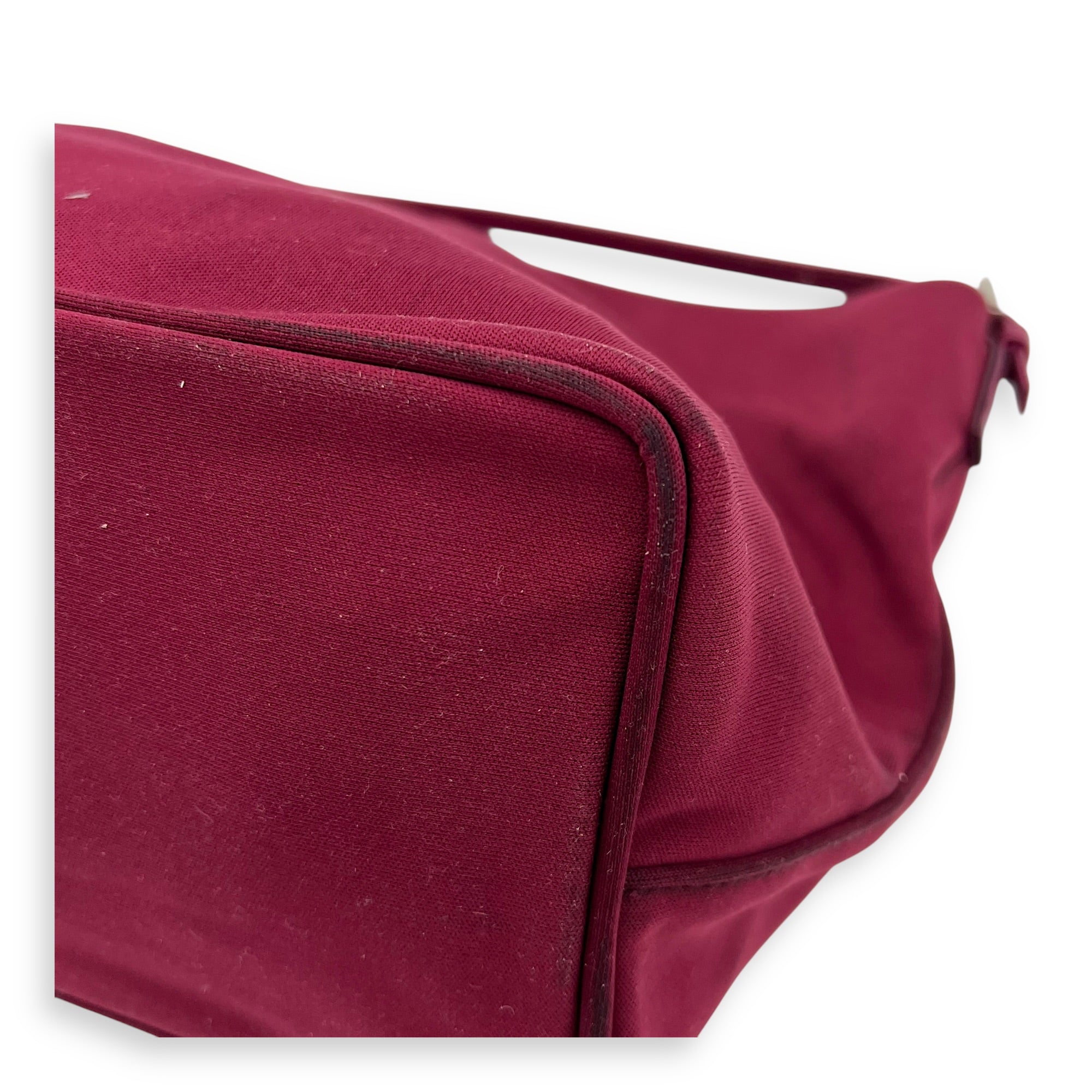 Baguette Shoulder Bag Red in Canvas, Silver hardware
