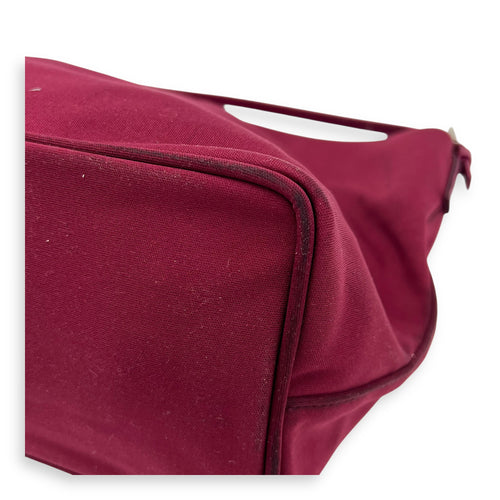 Baguette Shoulder Bag Red in Canvas, Silver hardware