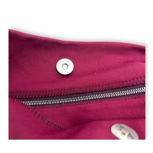 Baguette Shoulder Bag Red in Canvas, Silver hardware
