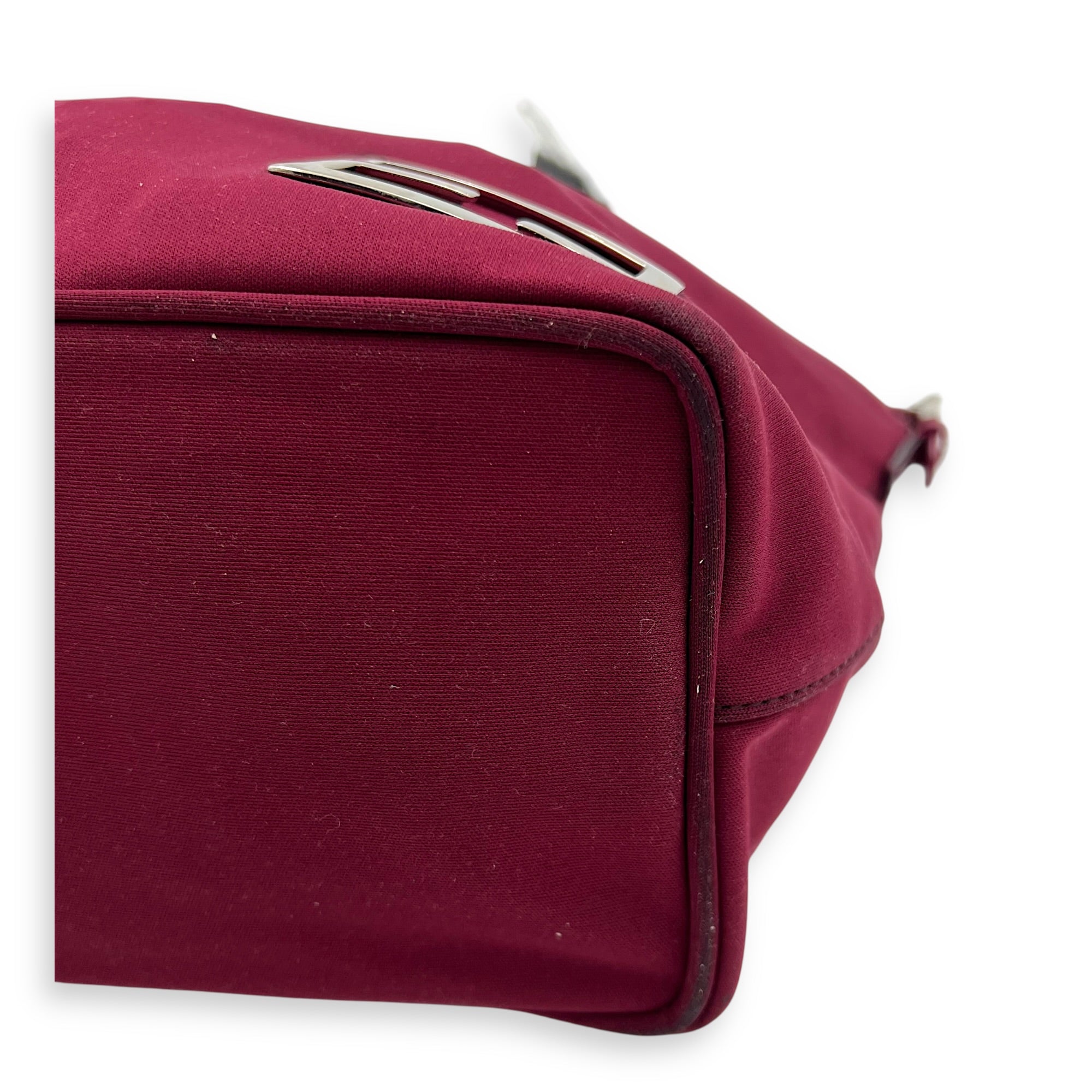 Baguette Shoulder Bag Red in Canvas, Silver hardware