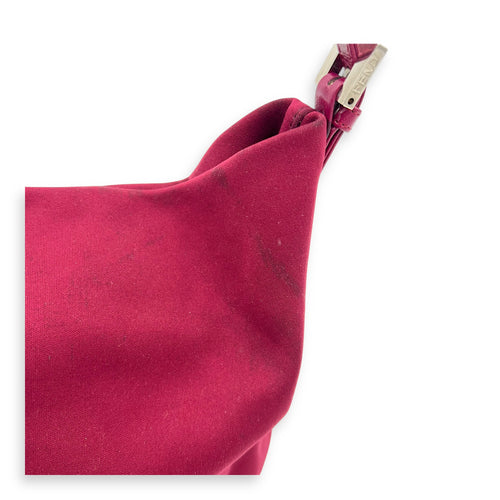 Baguette Shoulder Bag Red in Canvas, Silver hardware